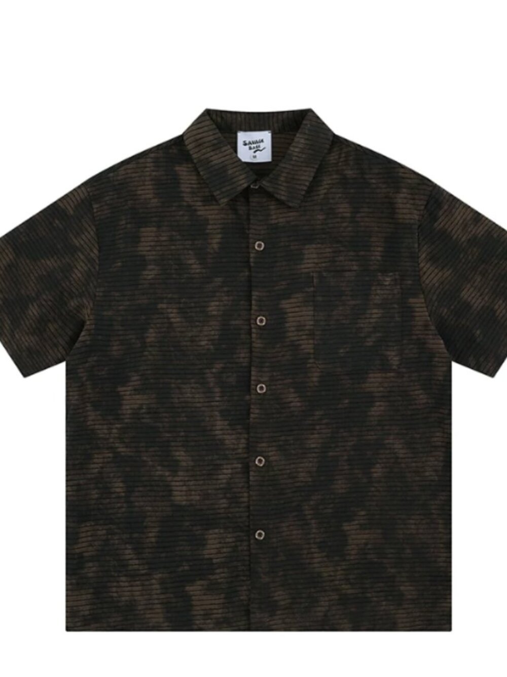 Brown Tie Dye Ribbed Shirt